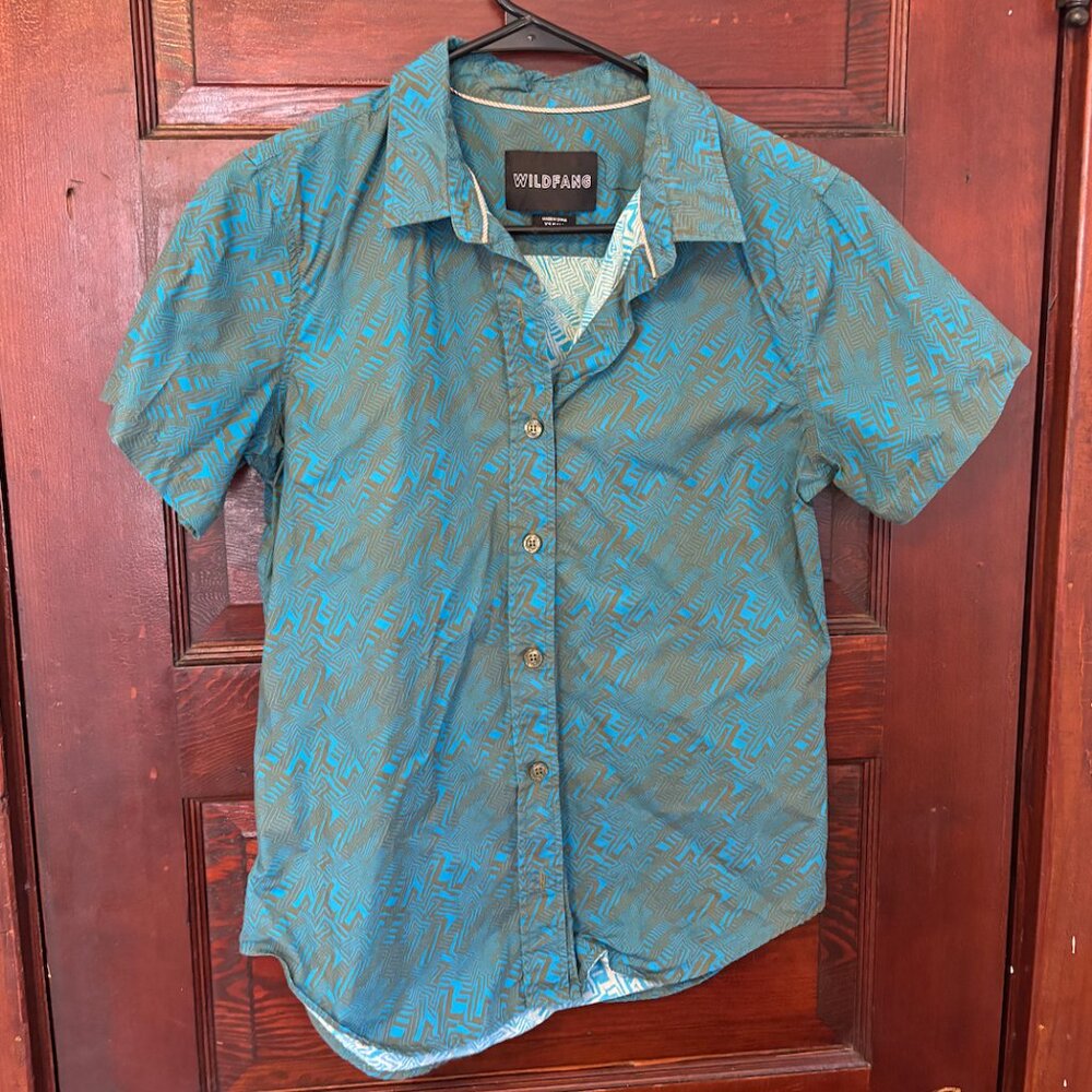 Wildfang Blue and Brown Short Sleeve Tee